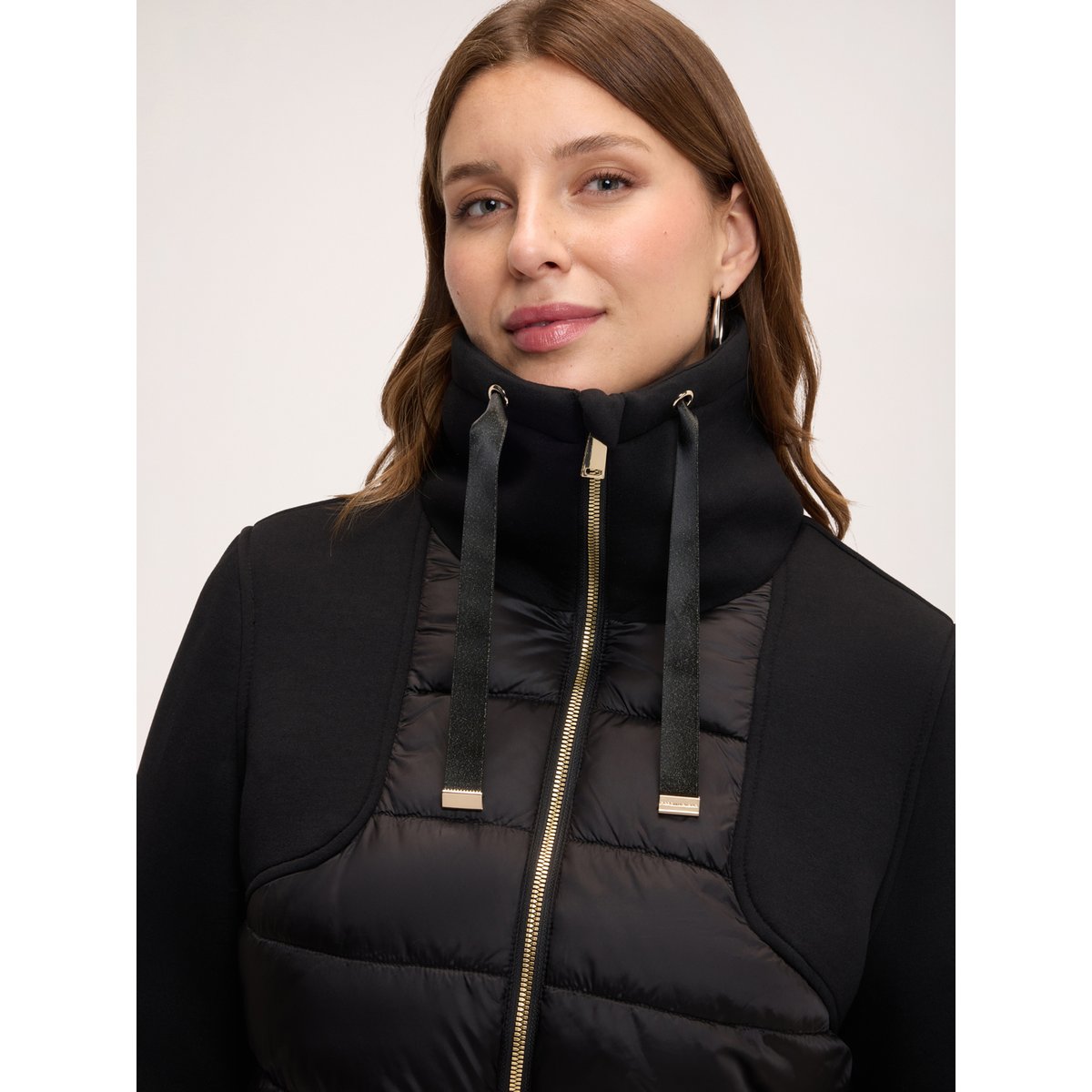 Veste matelassée à col montant noir, FIORELLA RUBINO