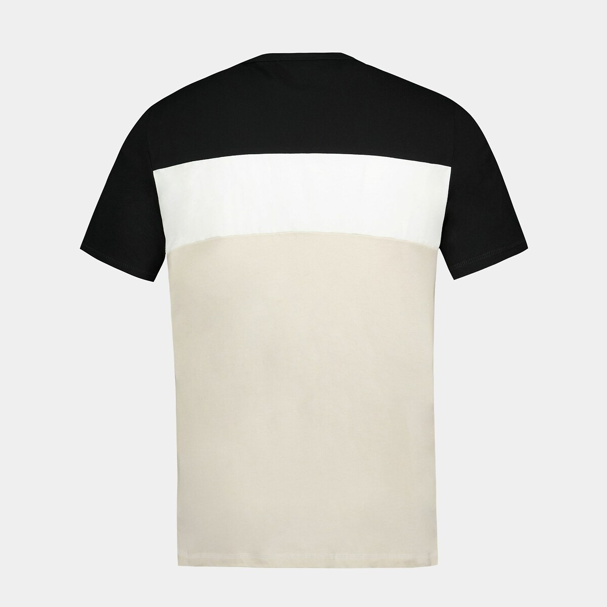T-shirt col rond manches courtes contemporain beige/noir, LE COQ SPORTIF