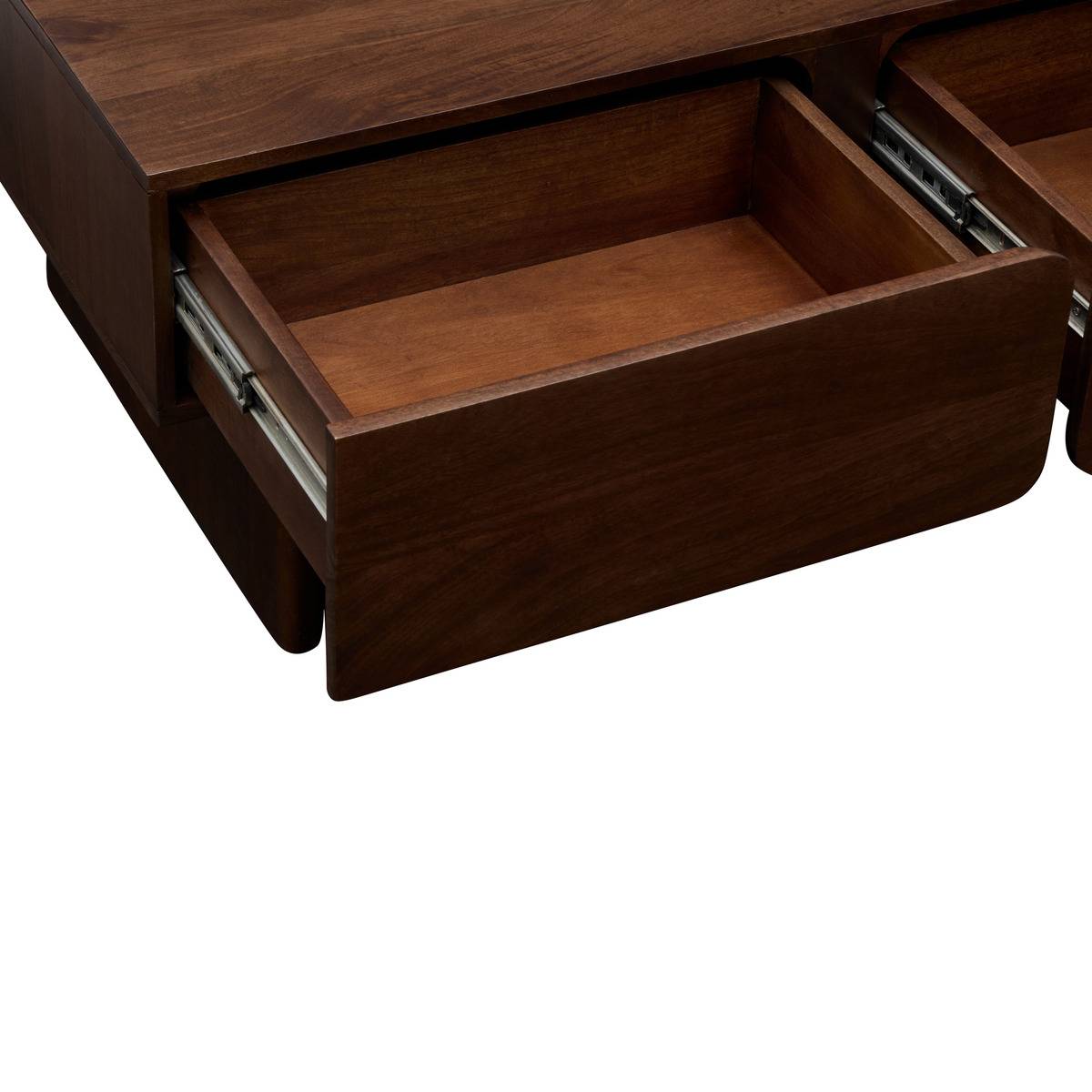 Table basse rectangulaire avec 2 tiroirs en manguier NYERO marron, ATMOSPHERA