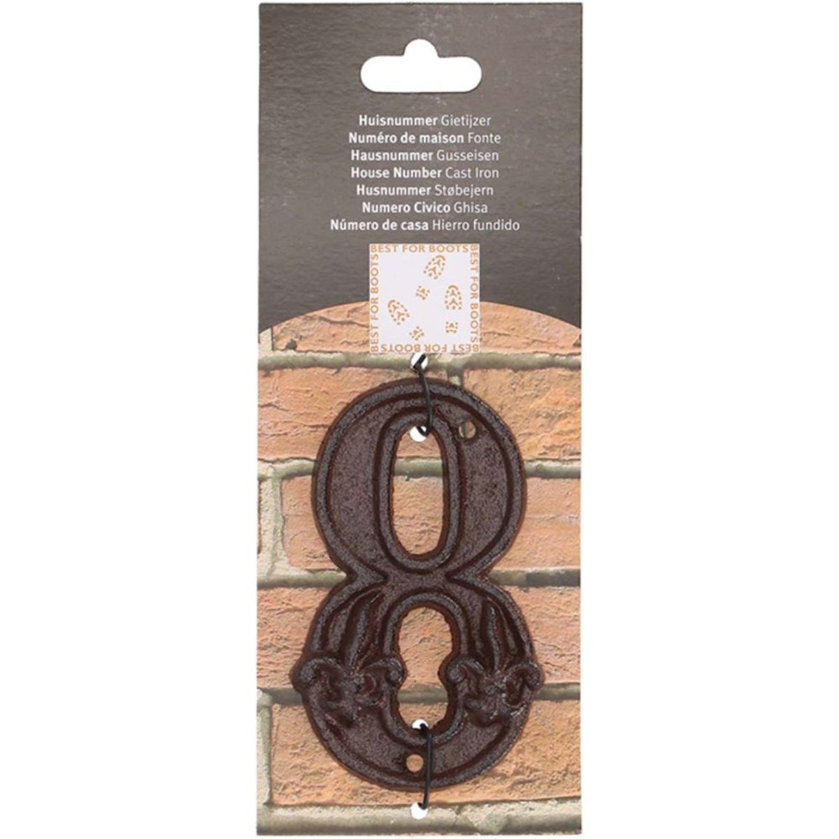 Numéro de maison en fonte Chiffre 8 rouille, BEST FOR BOOTS