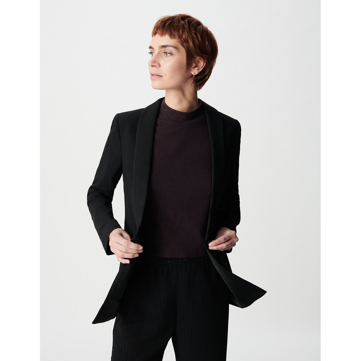 Veste blazer rayée noir, IKKS
