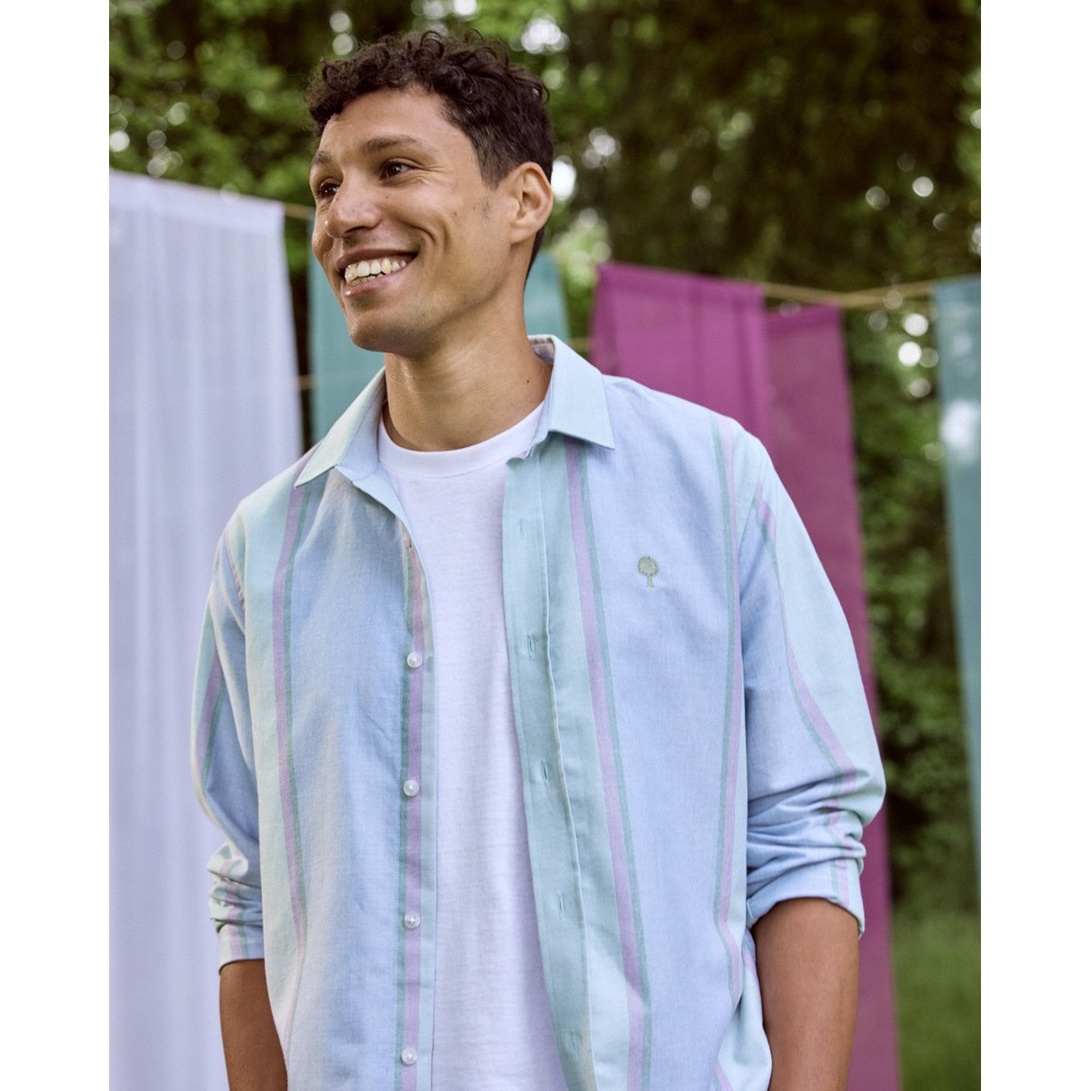 Chemise IRATY vert clair et multicolore, FAGUO