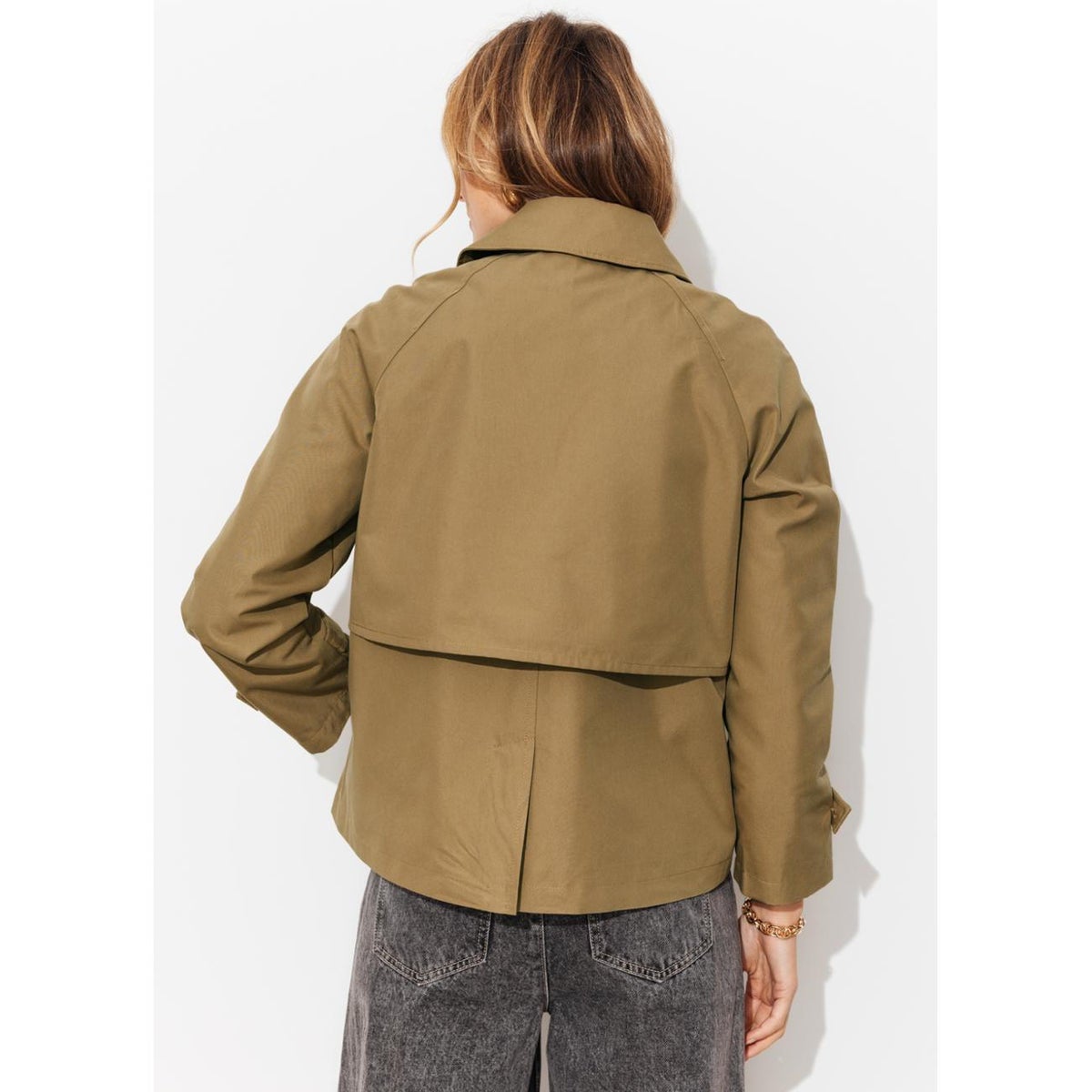 Veste courte boutonnée beige, PROMOD