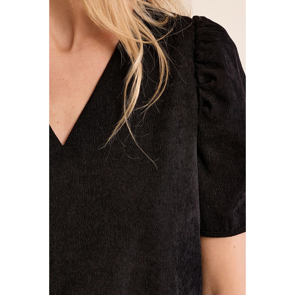 Robe courte manches gigot noir, MOLLY BRACKEN