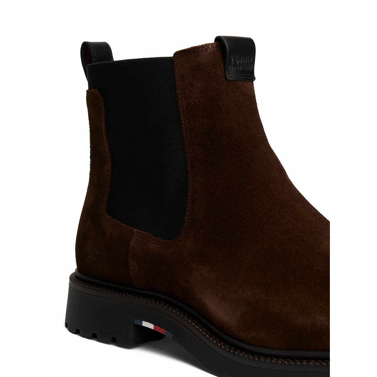 Bottines chelsea en cuir suède marron, TOMMY HILFIGER