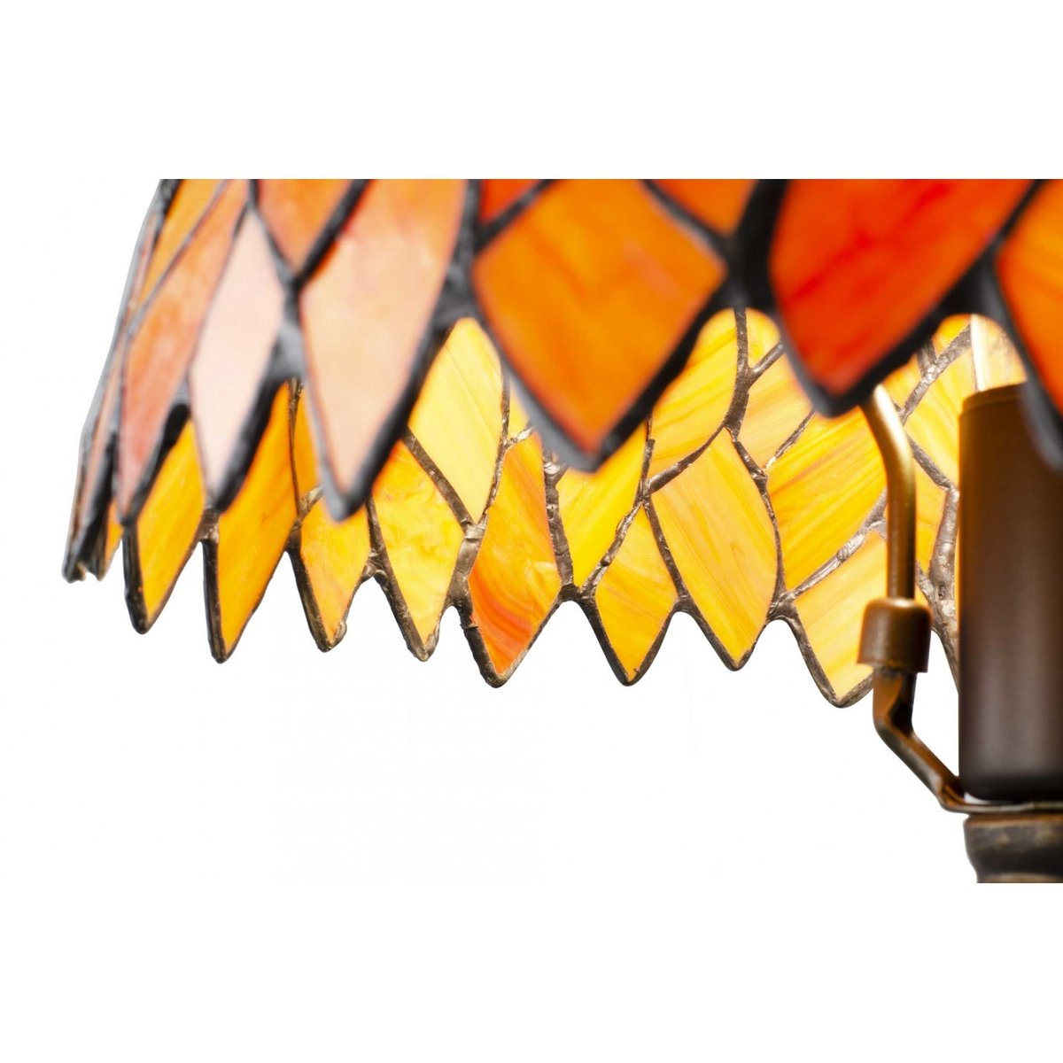 Lampe à poser moyen modèle en verre mosaïque, TIFFANY CAMILLE orange, C-CREATION