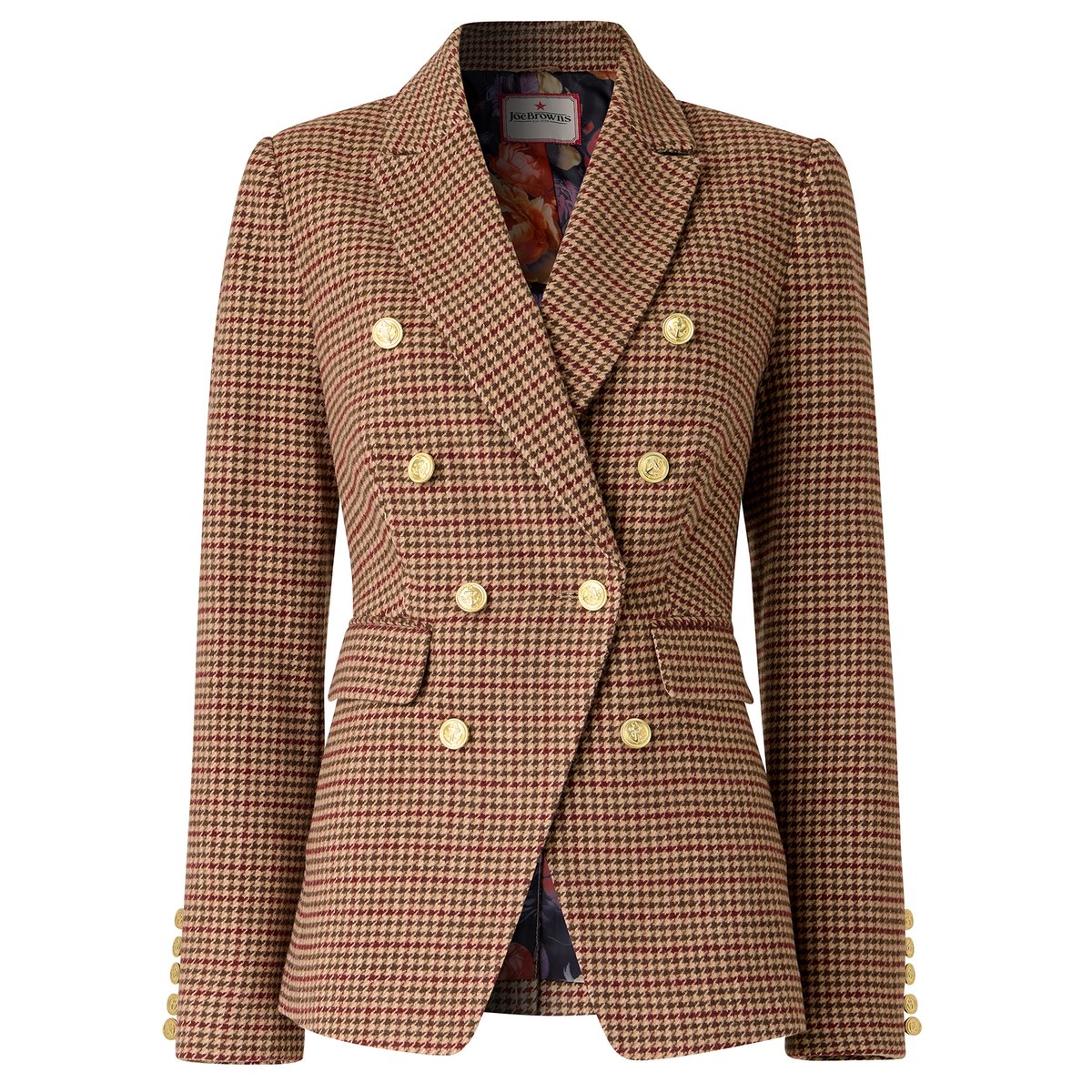 Veste à Carreaux Asymétrique Freya marron, JOE BROWNS