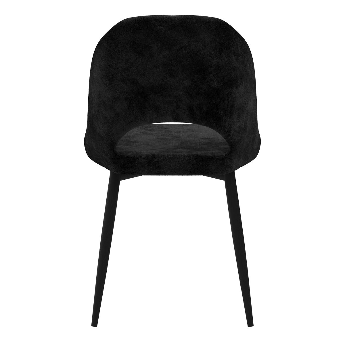 Lot de 2 chaises en velours et pieds en métal - PÉNÉLOPE noir, MAISON PAVANE