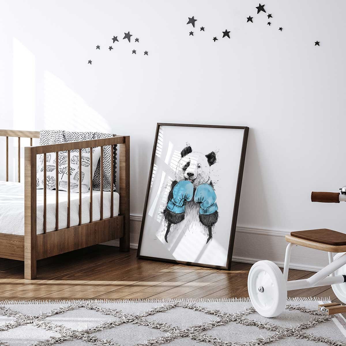Affiche enfant boxe panda affiche seule, HEXOA