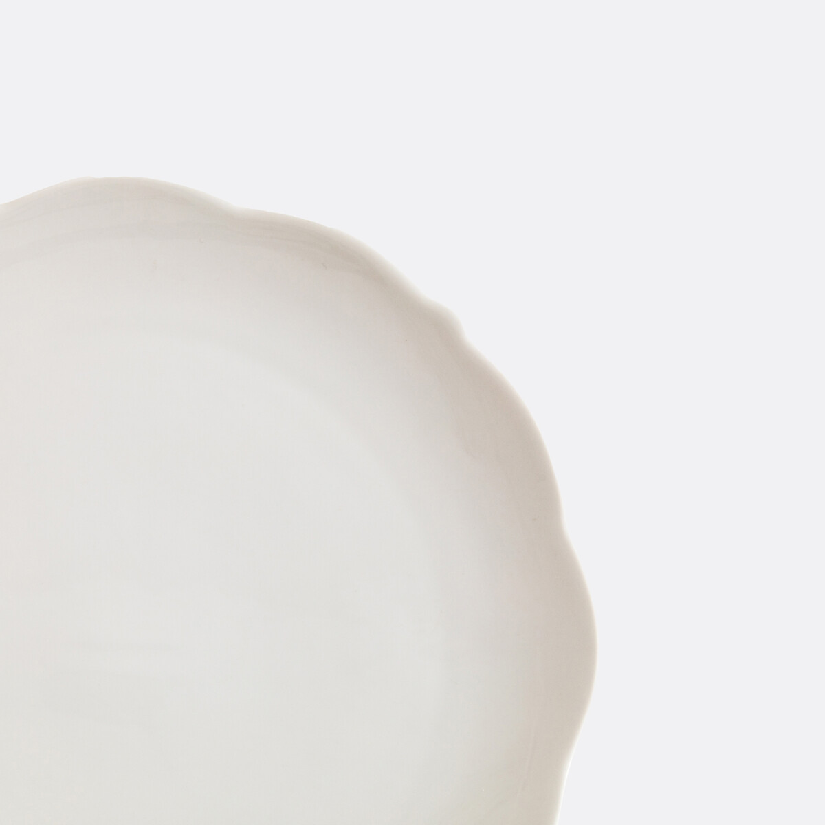 Lote de 4 platos llanos de porcelana, Hirène blanco, LA REDOUTE INTERIEURS