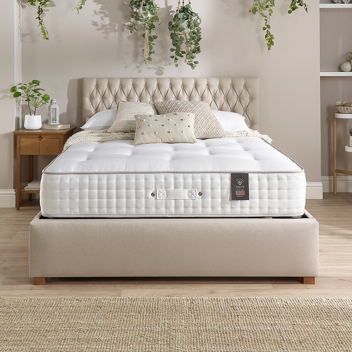 Aspire Luxury 7000 Pocket Natural Wool & Cashmere Mattress white, ASPIRE