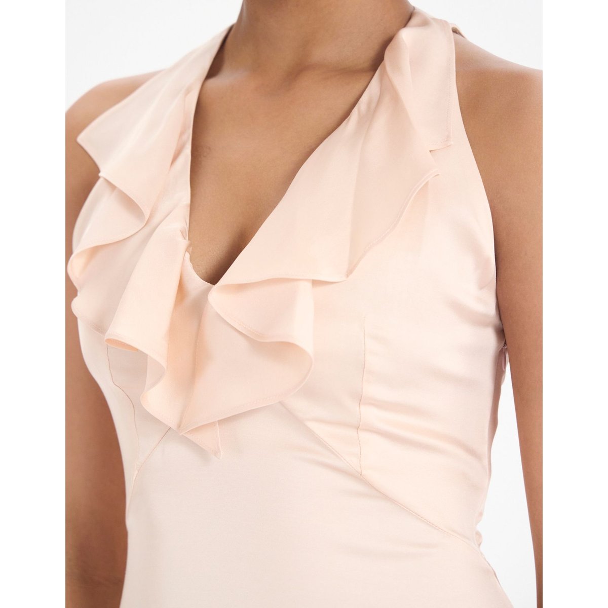 Robe Victorine en viscose mélangée rose pâle pale pink, INES DE LA FRESSANGE PARIS