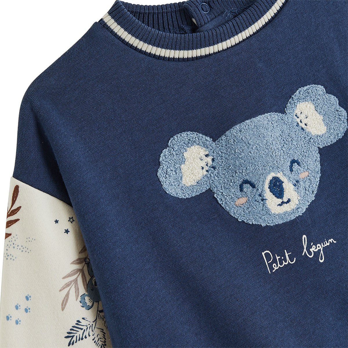 Sweat-shirt bébé en molleton Mathéo bleu, PETIT BEGUIN