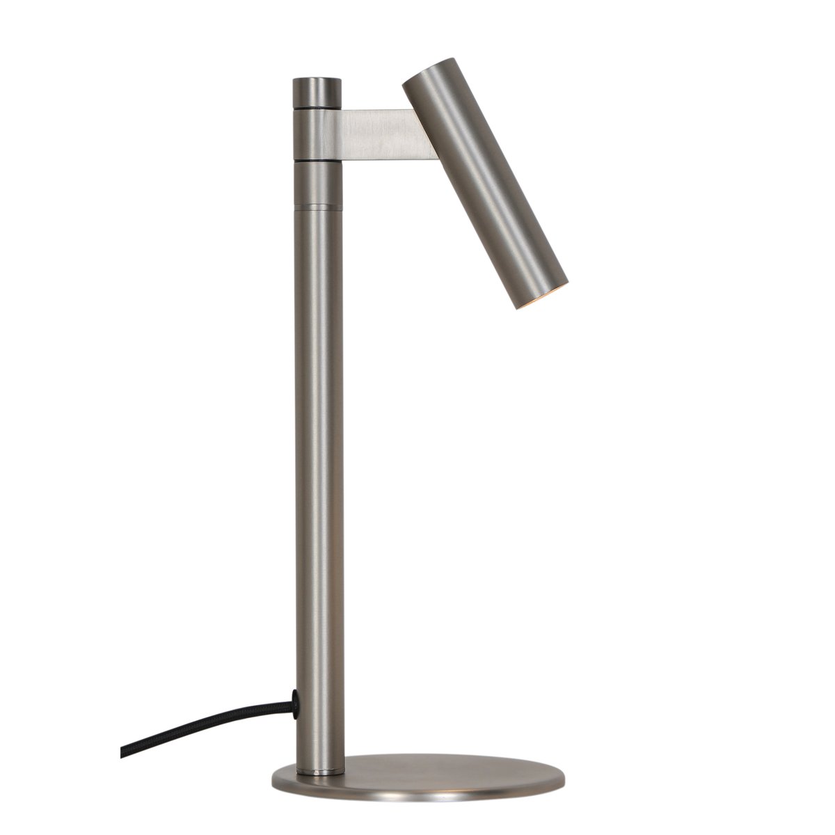 Lampe à poser tête d'éclairage orientable en aluminium, Makoto chrome satiné, DESIGN FOR THE PEOPLE