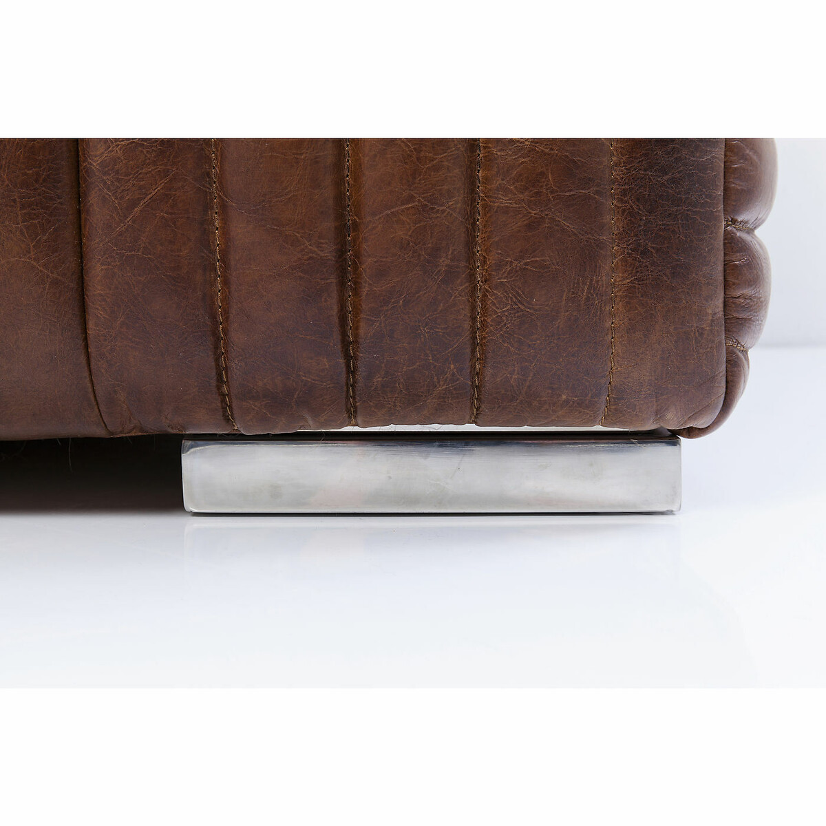 Sofa Malibu 3-places cuir marron, KARE DESIGN