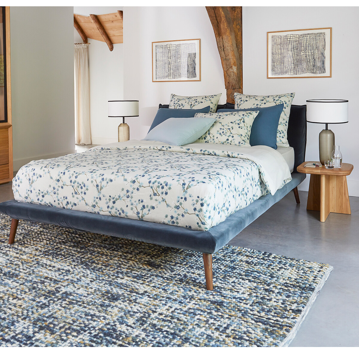 Nagoya Cotton & Hemp Duvet Cover Cover chalk/floral print, AM.PM