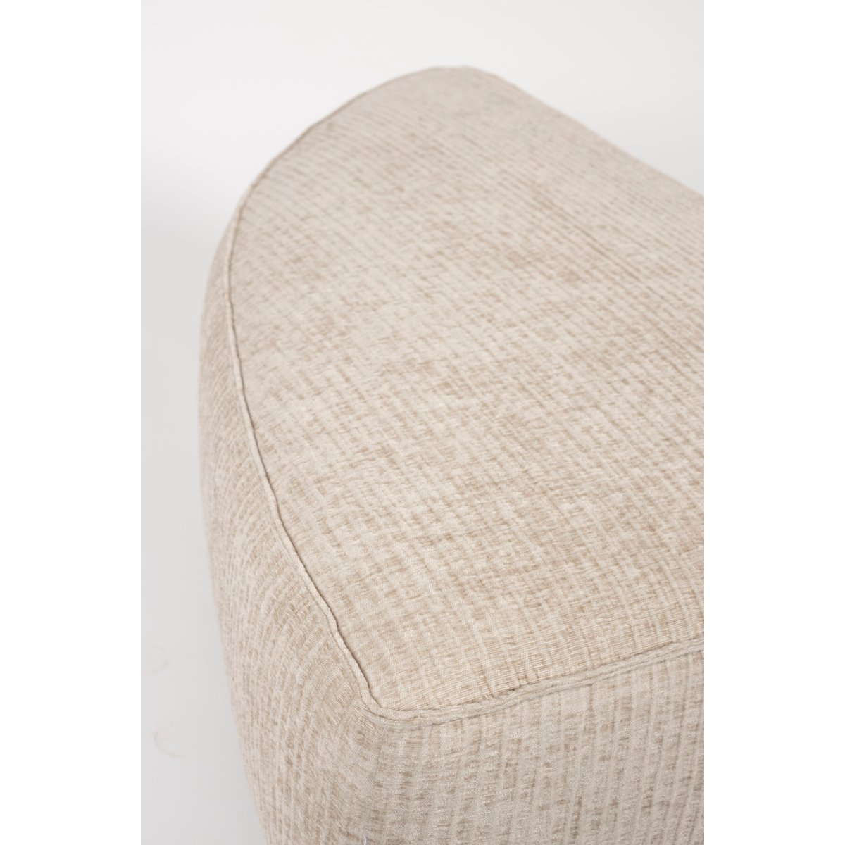 Pouf élément droit 1 place en tissu HUNTER ELEMENT beige, ZUIVER