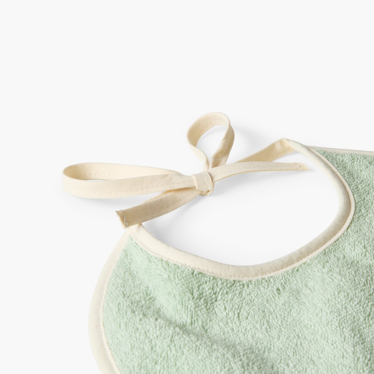Mini bavoir coton bio BALADE amande, CARRE BLANC
