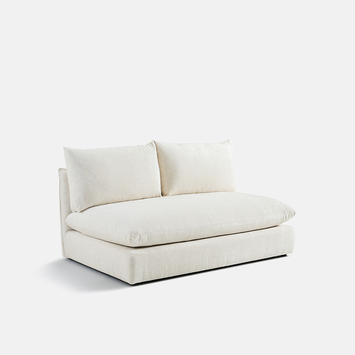 Élément banquette 2 places pour canapé modulable, en velours épais, MALO ecru, LA REDOUTE INTERIEURS
