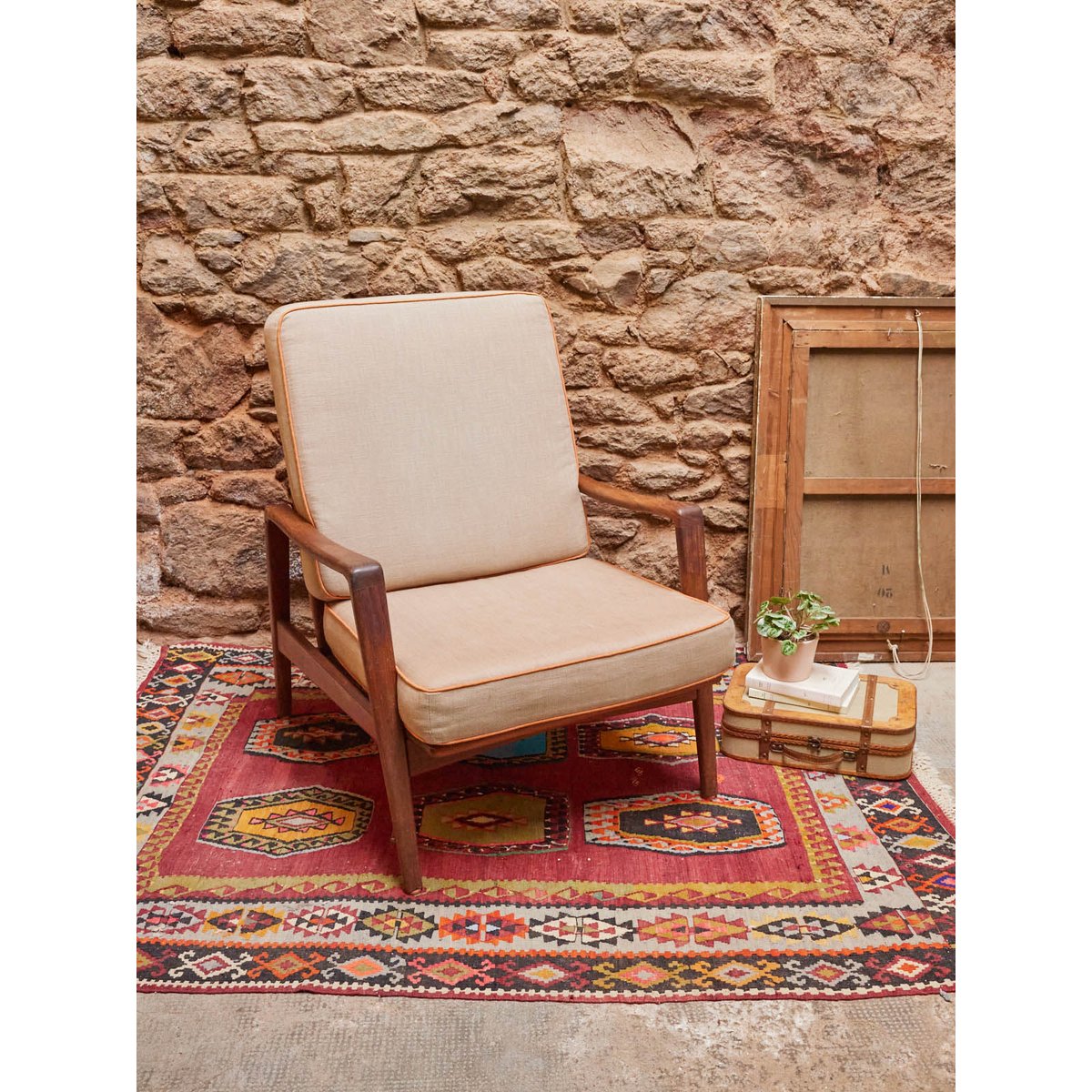 Fauteuil scandinave en palissandre Jakob N°918 - Bon état bois foncé, DEBONGOUT