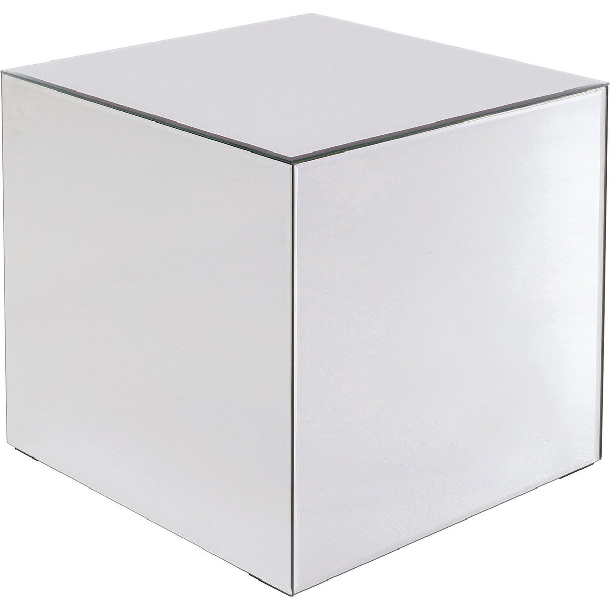 Table d'appoint carrée en verre miroir, LUXURY argent, KARE DESIGN