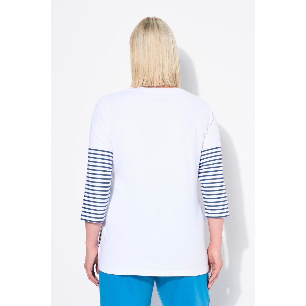 T-shirt à rayures, motif bateau en papier blanc neige, ULLA POPKEN