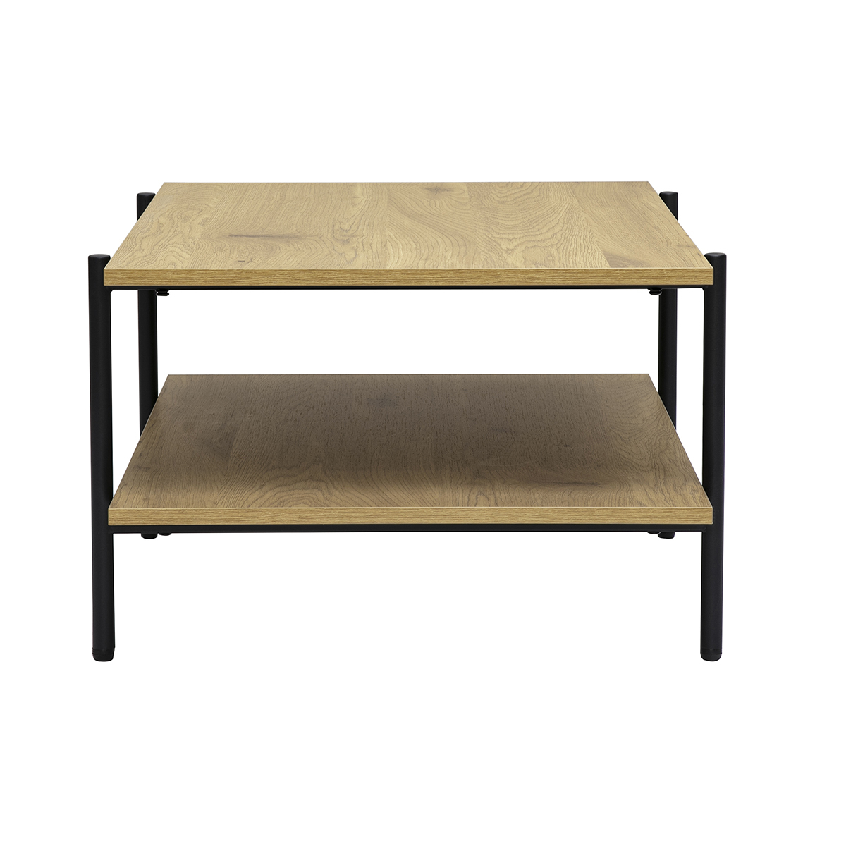 Table basse rectangulaire finition bois foncé noyer et métal noir L80 cm PIPPA chêne clair, MILIBOO