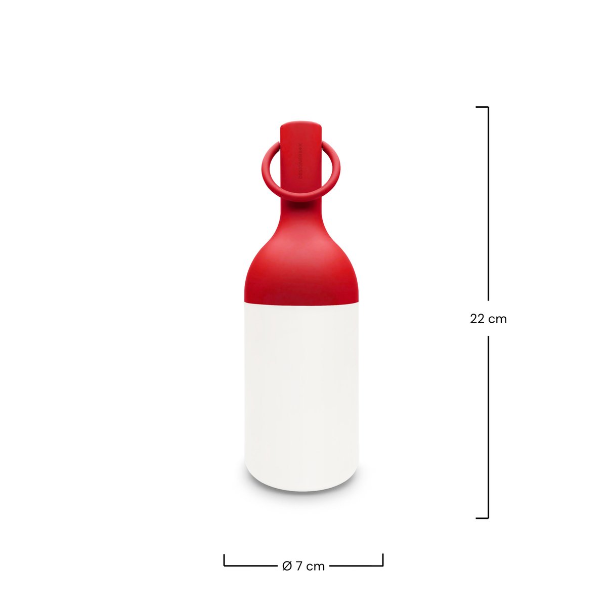 Petite lampe nomade en plastique - ELO blanc et rouge, MAISON PAVANE