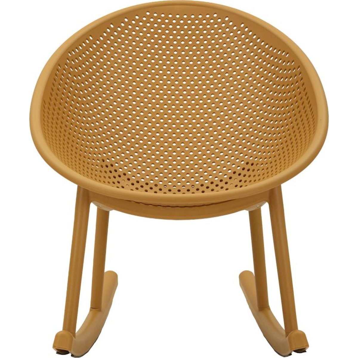 Fauteuil à bascule ajouré MODERN moutarde, RECOLLECTION