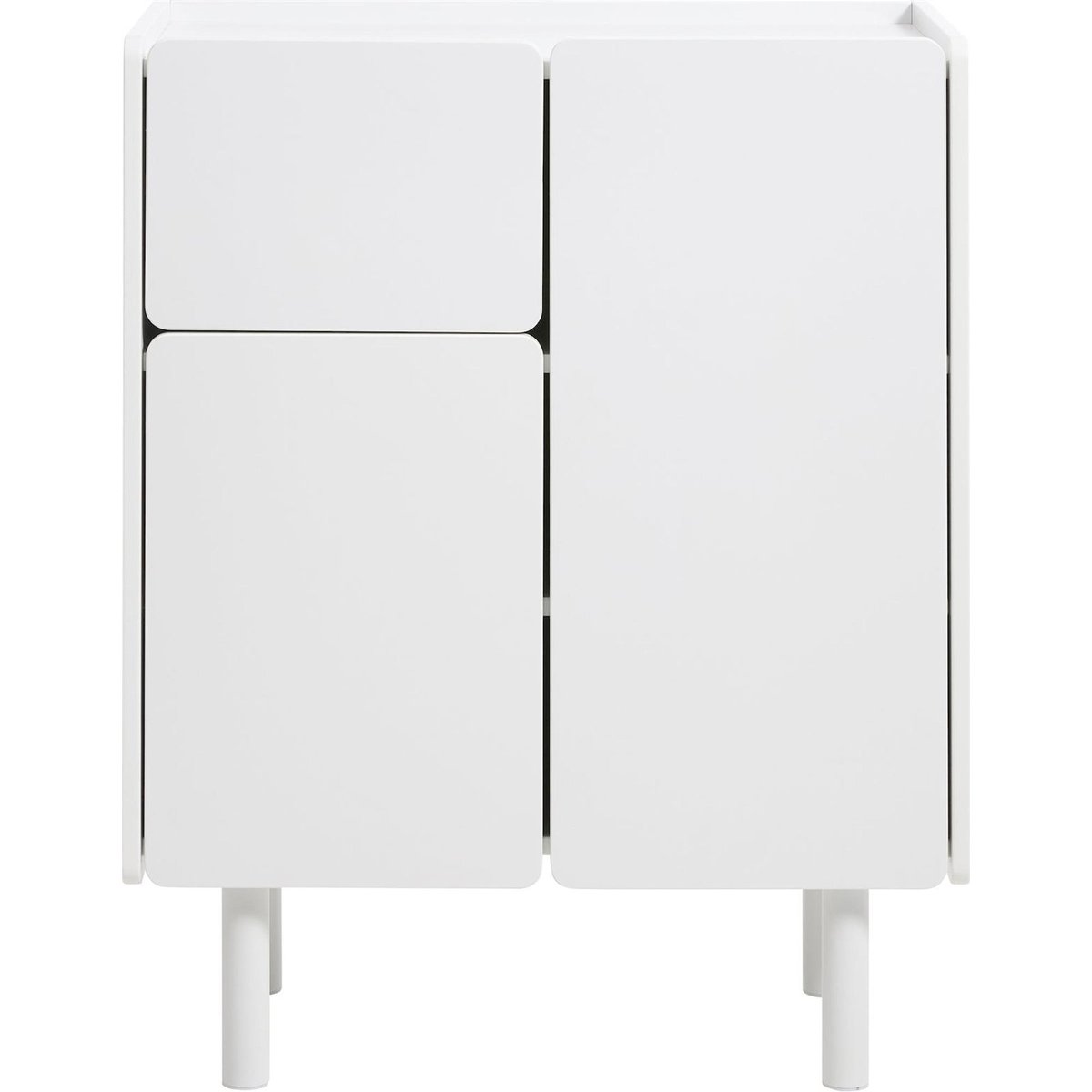 Commode haute CAVELLA au design minimaliste blanc ral 9003, RECOLLECTION