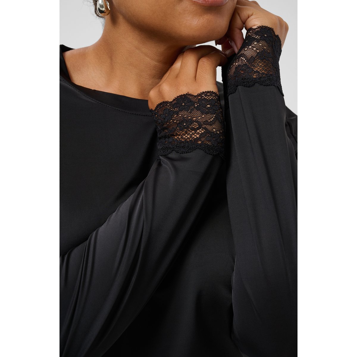 T-shirt à manches longues noir black, KAFFE CURVE
