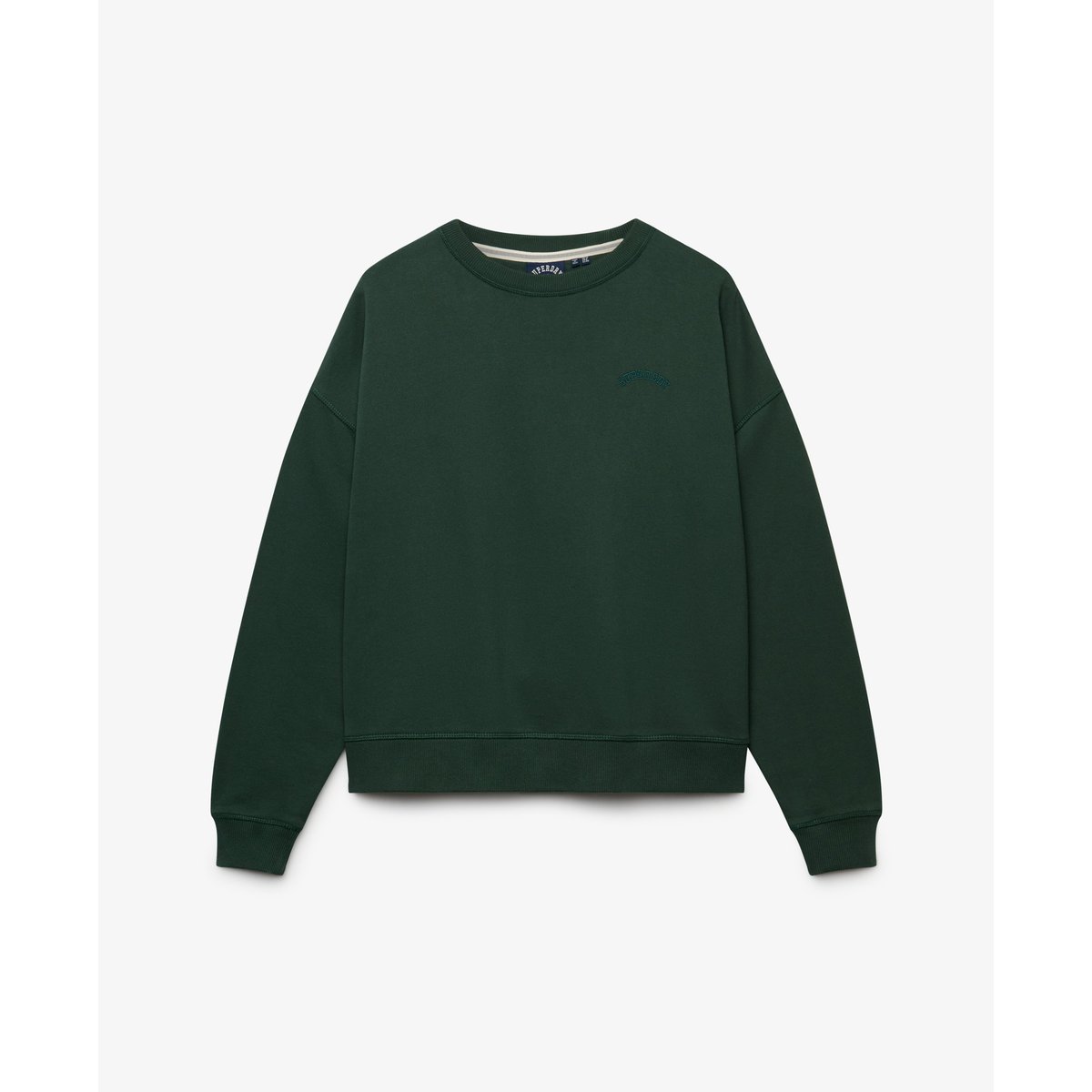 Sweatshirt Essential Logo Ras du Cou vert émail, SUPERDRY