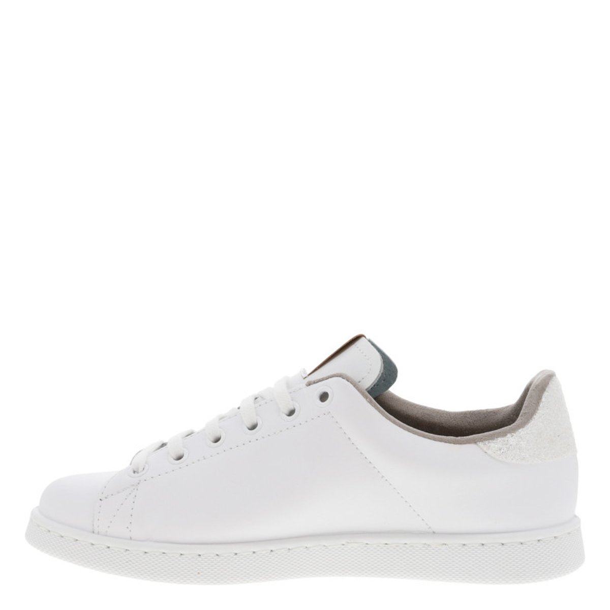 Baskets cuir glitter blanc, VICTORIA