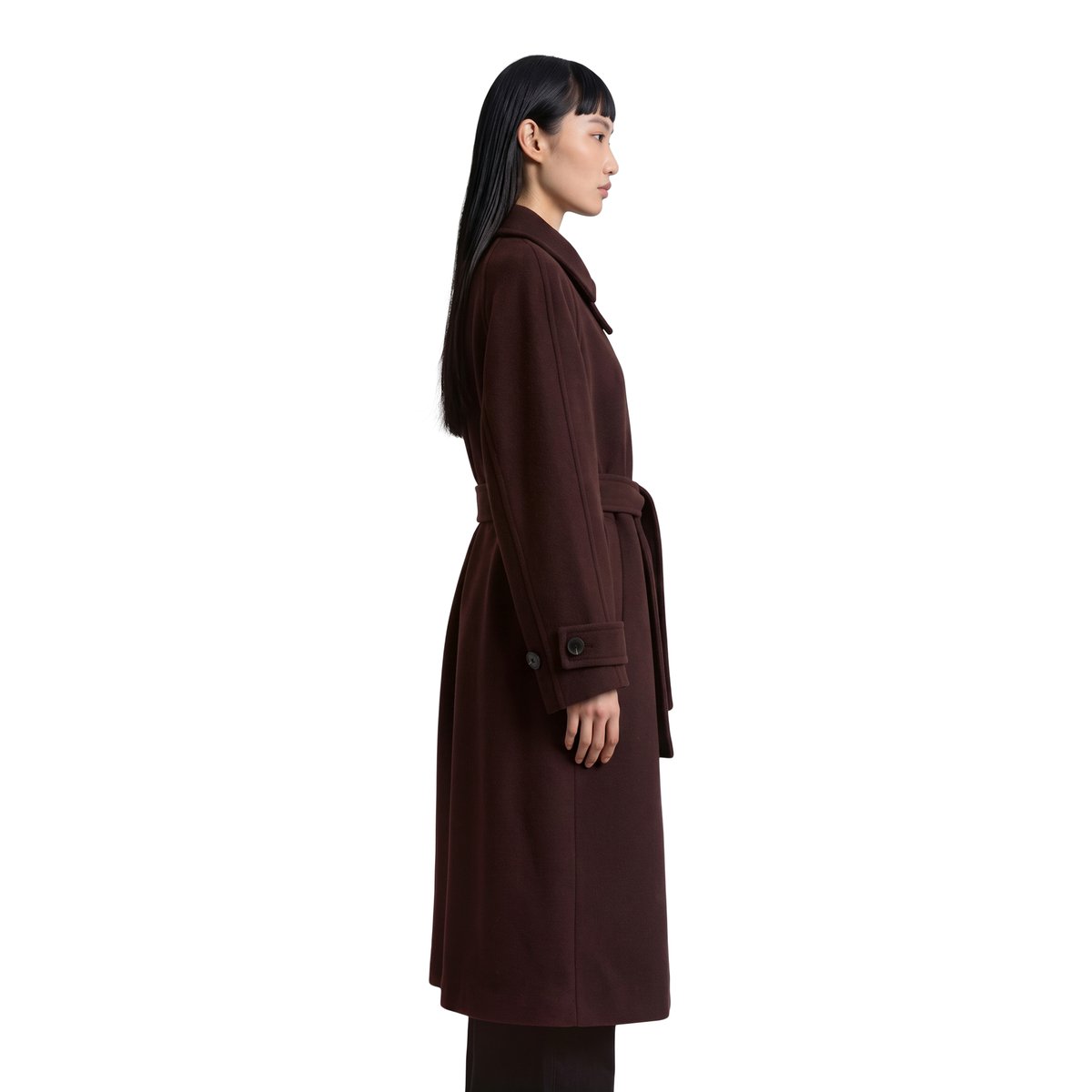 Manteau en laine coupe classique en mélange de laine marron, MARC O’POLO DENIM