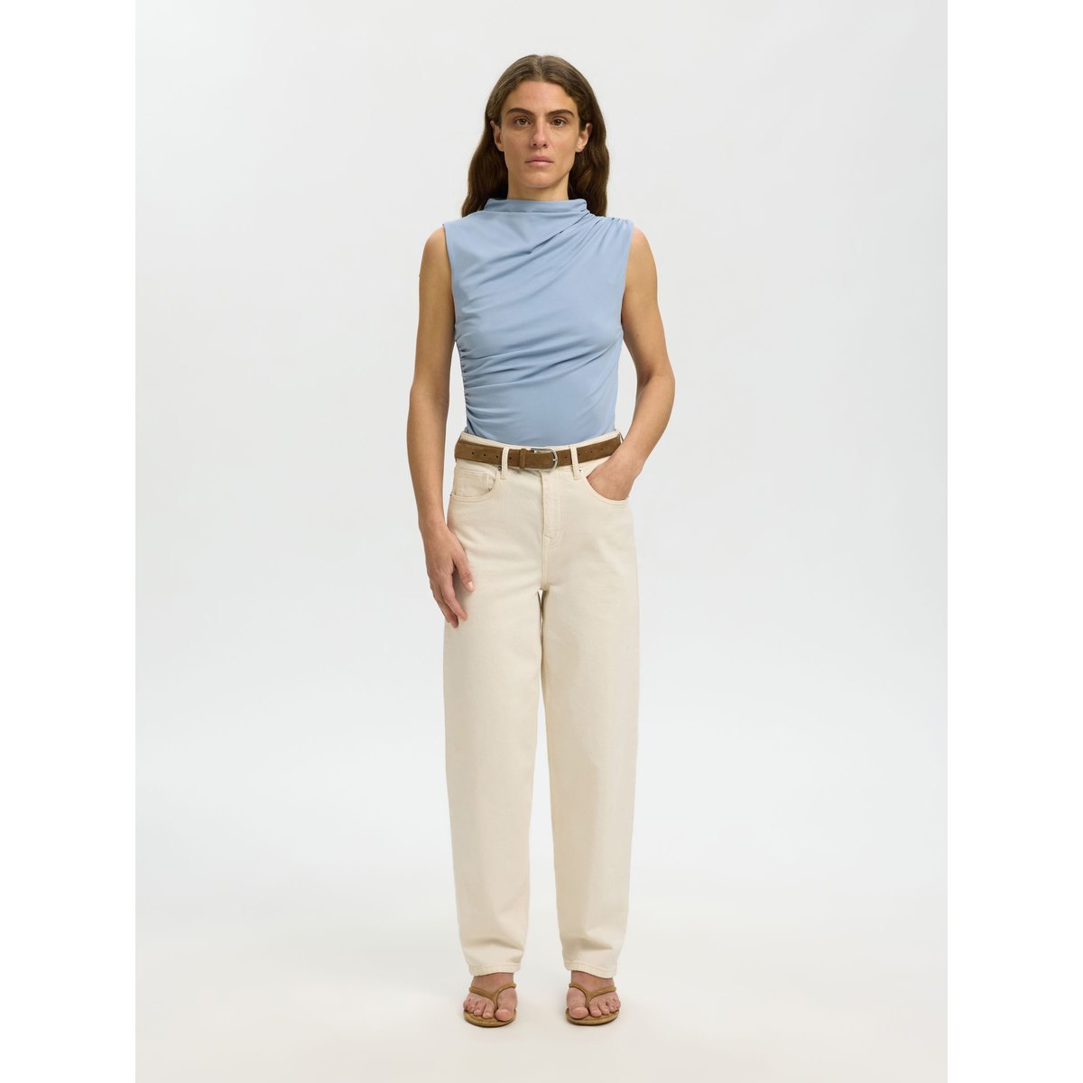 Top bleu - dusty blue1, SELECTED