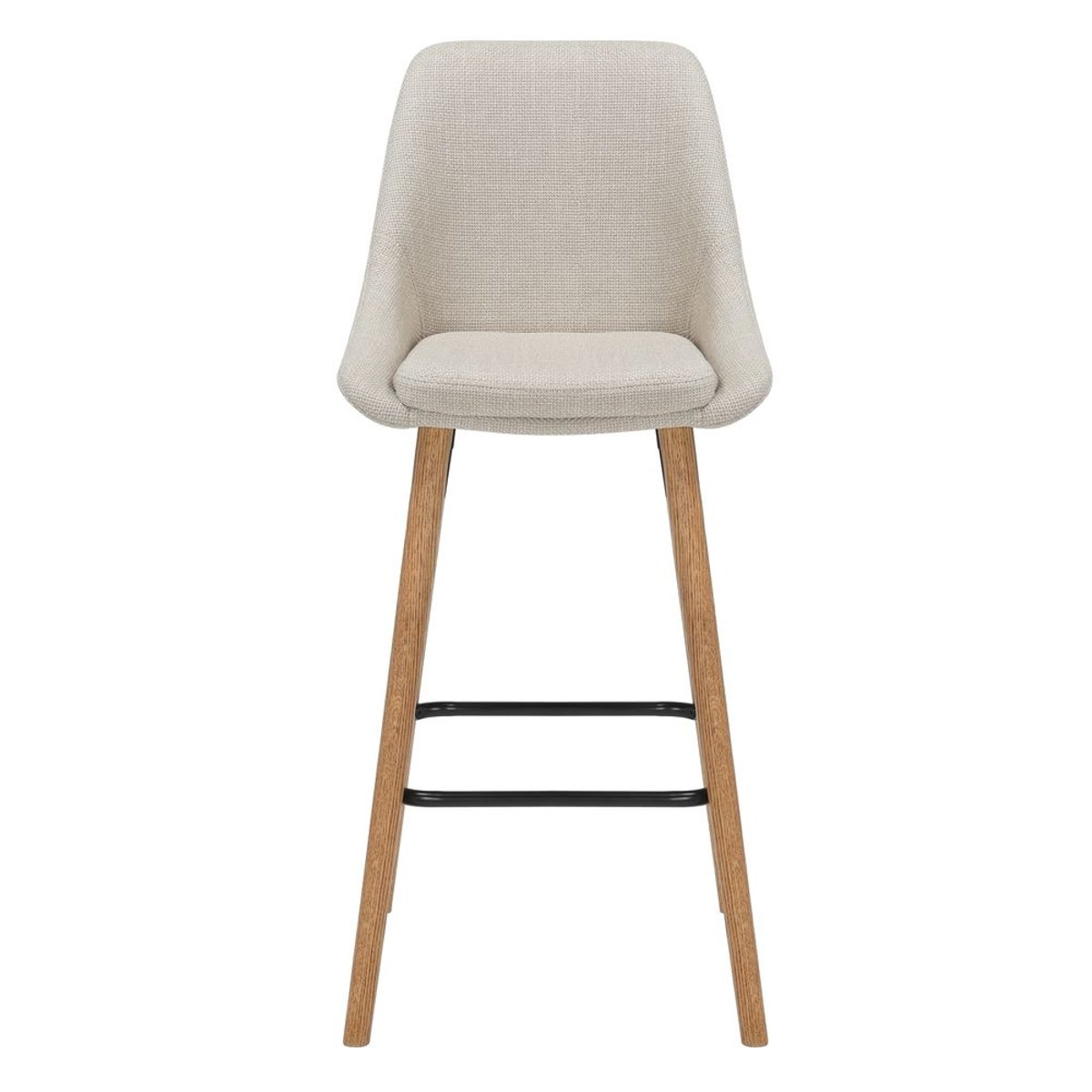 Chaise snack en tissu crème pied chêne ecru, ZAGO