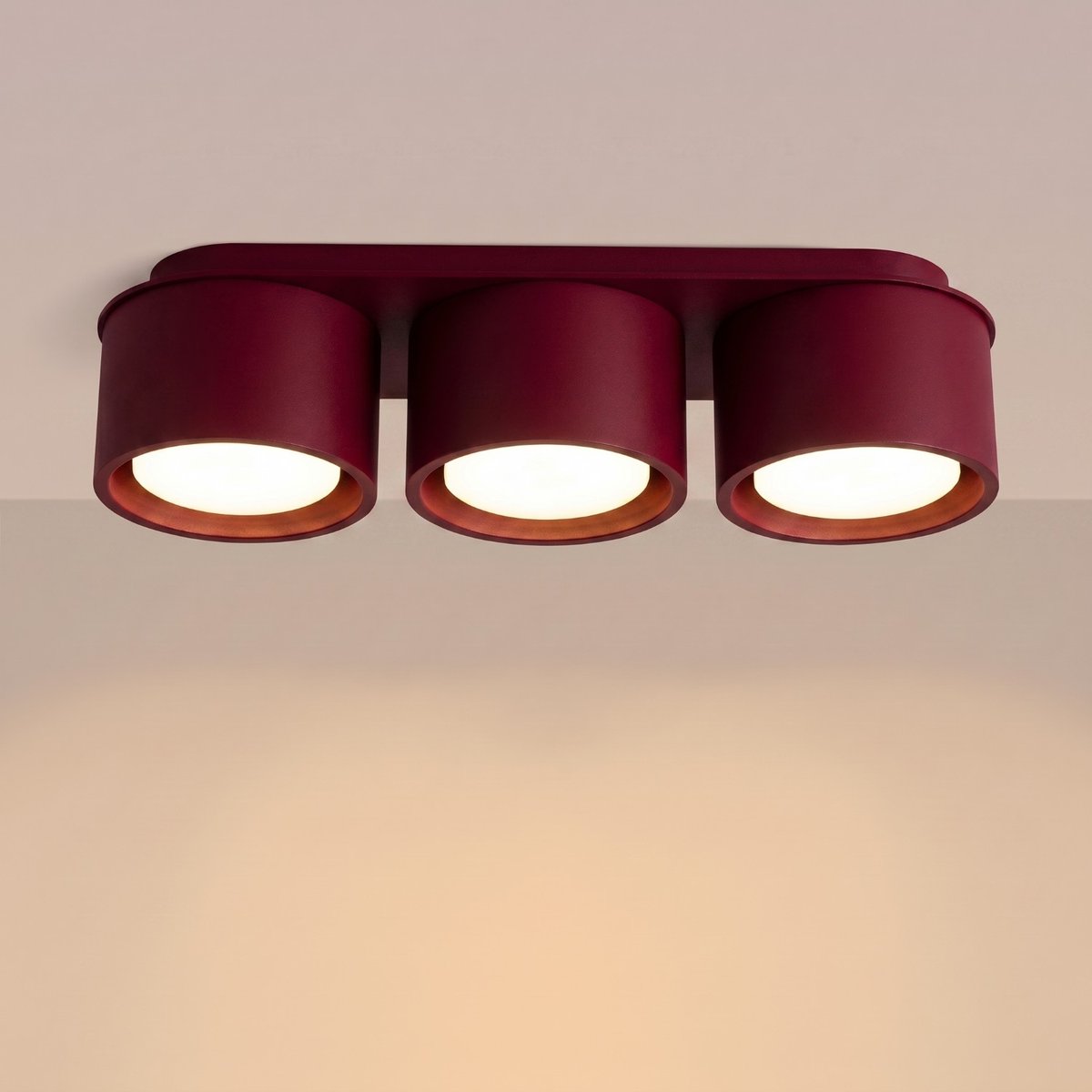 Plafonnier Aluminium Bordeaux Gx53 3 MODO bordeaux, EDEN