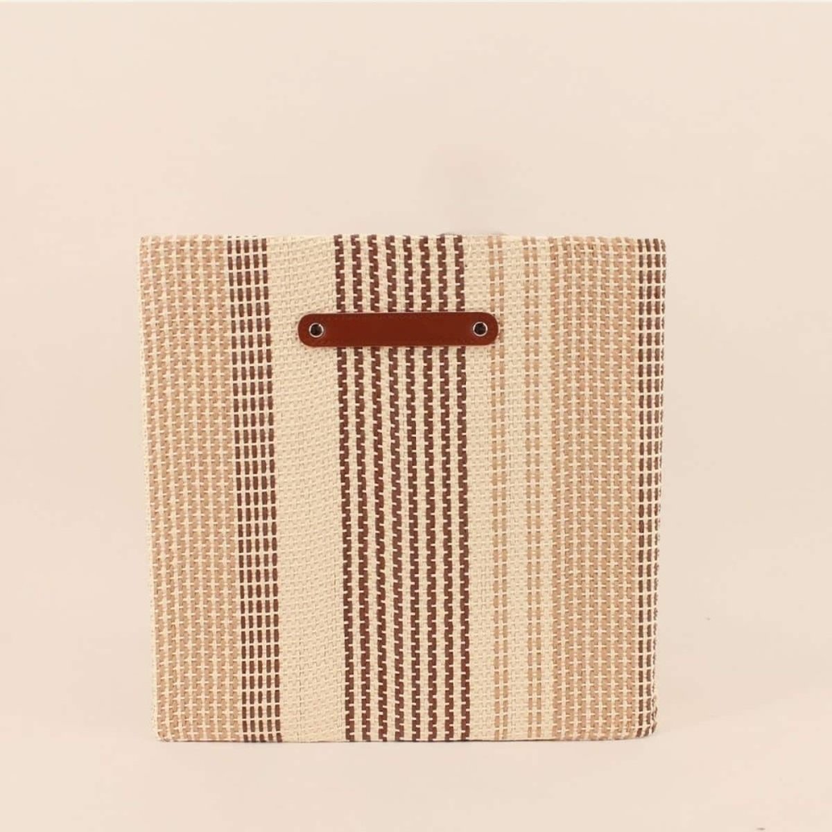 Panier cube en tissage papier 31x31x31cm beige, ORNAMI