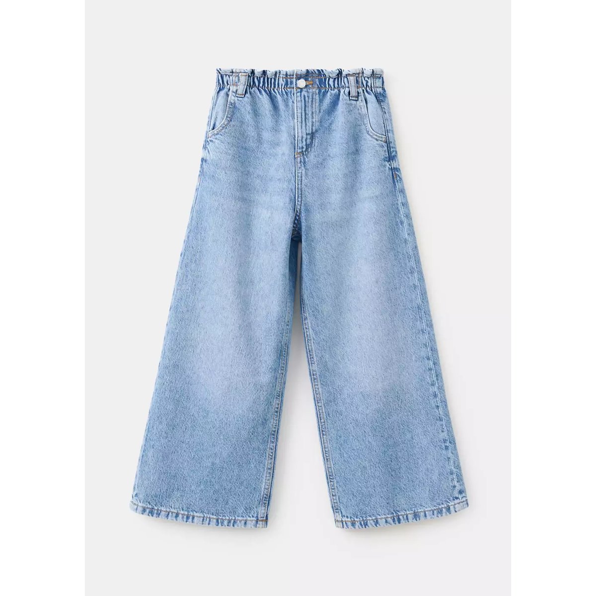 Jean wideleg taille élastique bleu moyen, MANGO KIDS