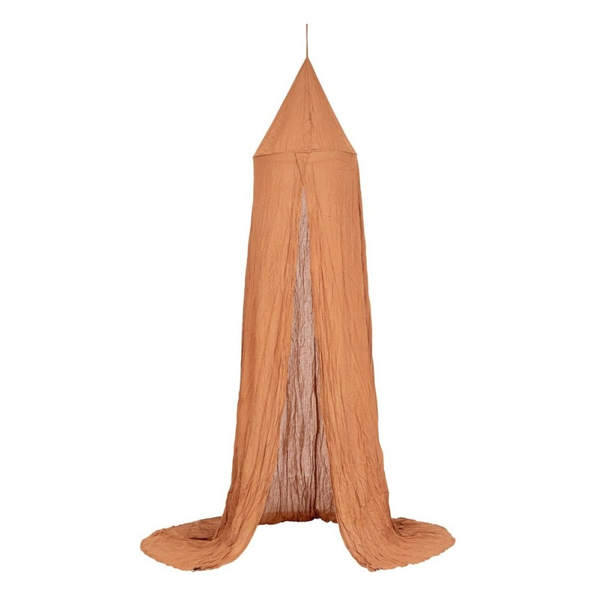 Ciel de lit double gaze de coton noisette orange, ATMOSPHERA