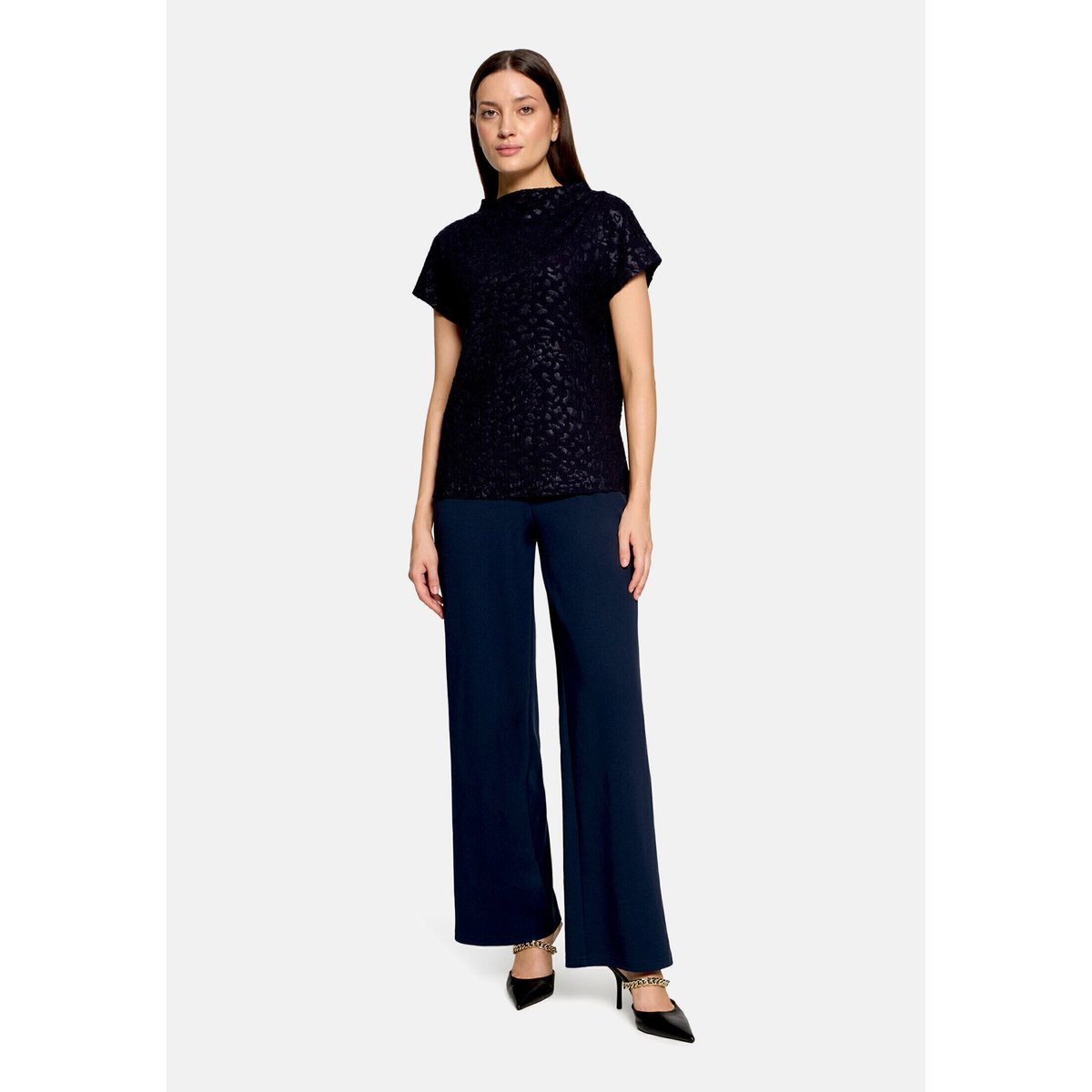 T-Shirt avec structure à col montant dark sky, BETTY BARCLAY