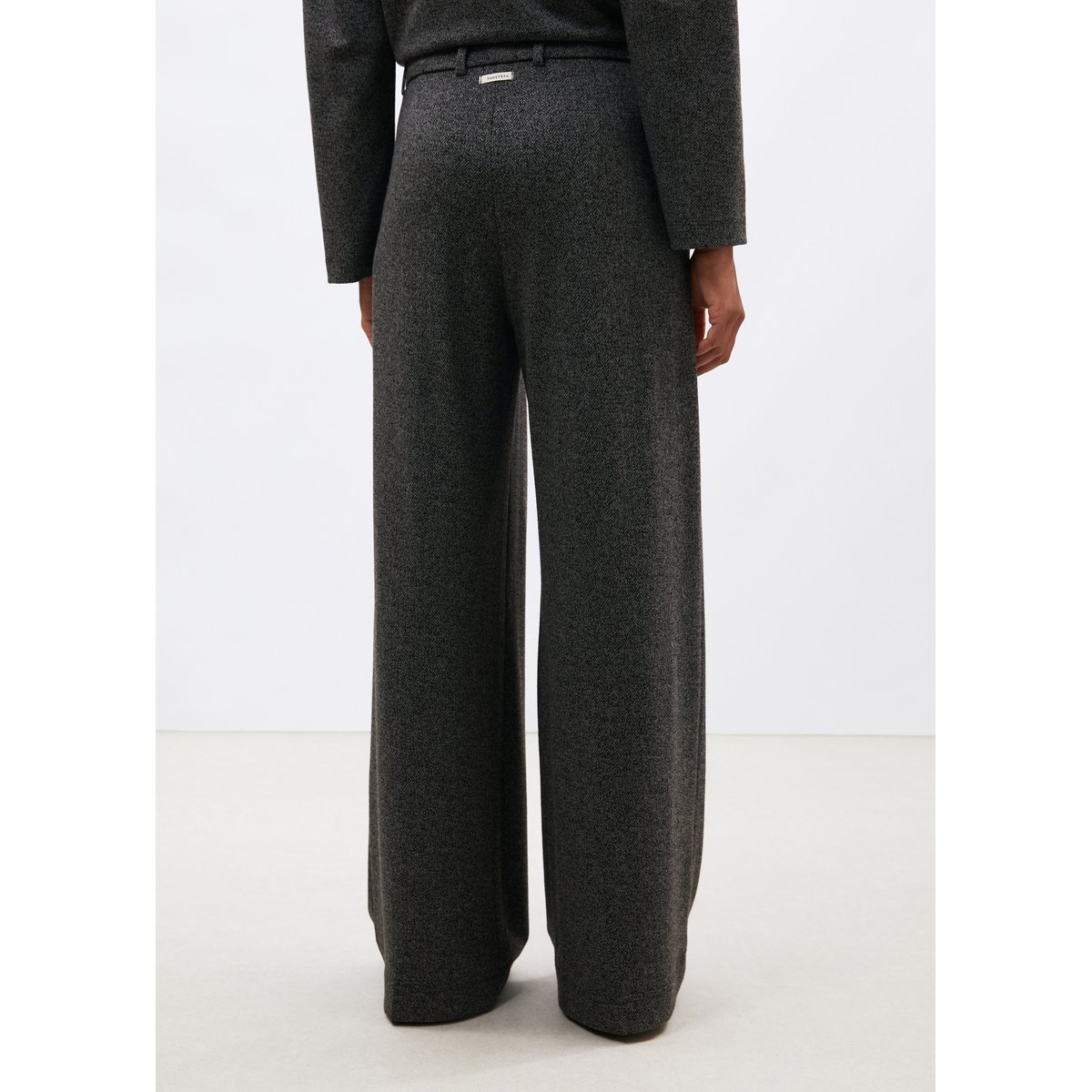 Pantalon large en jersey à imprimé chevrons anthracite, HUMILITY