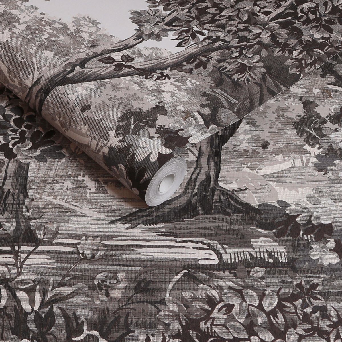 Papier peint Forêt mystérieuse Bodenham gris, GRAHAM ET BROWN