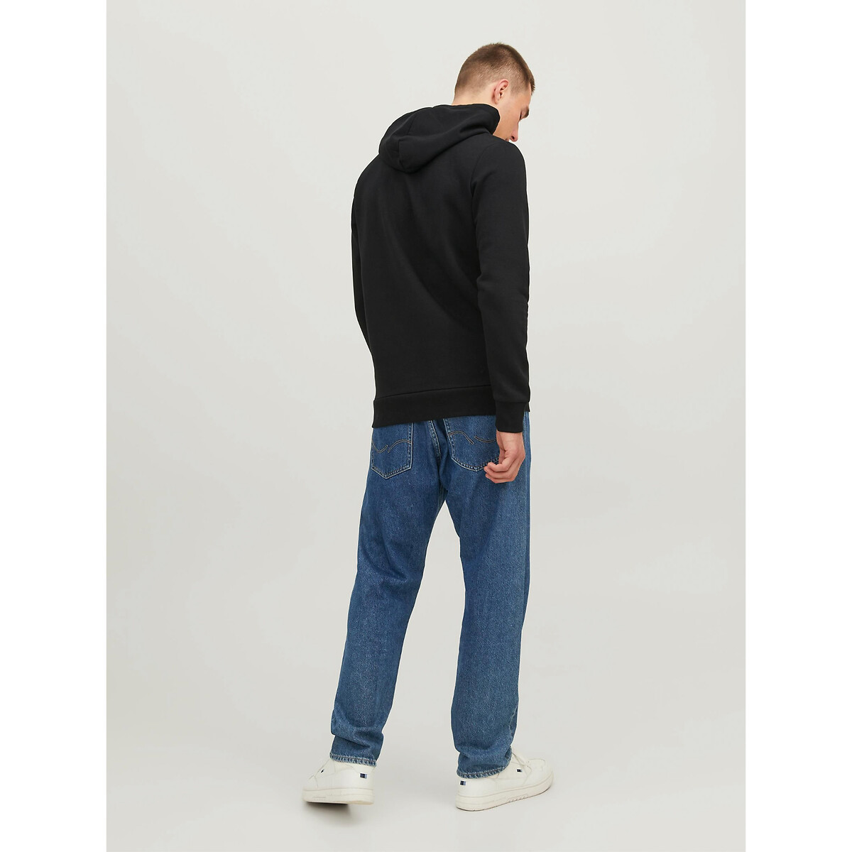 Sweat capuche fixe noir, JACK & JONES