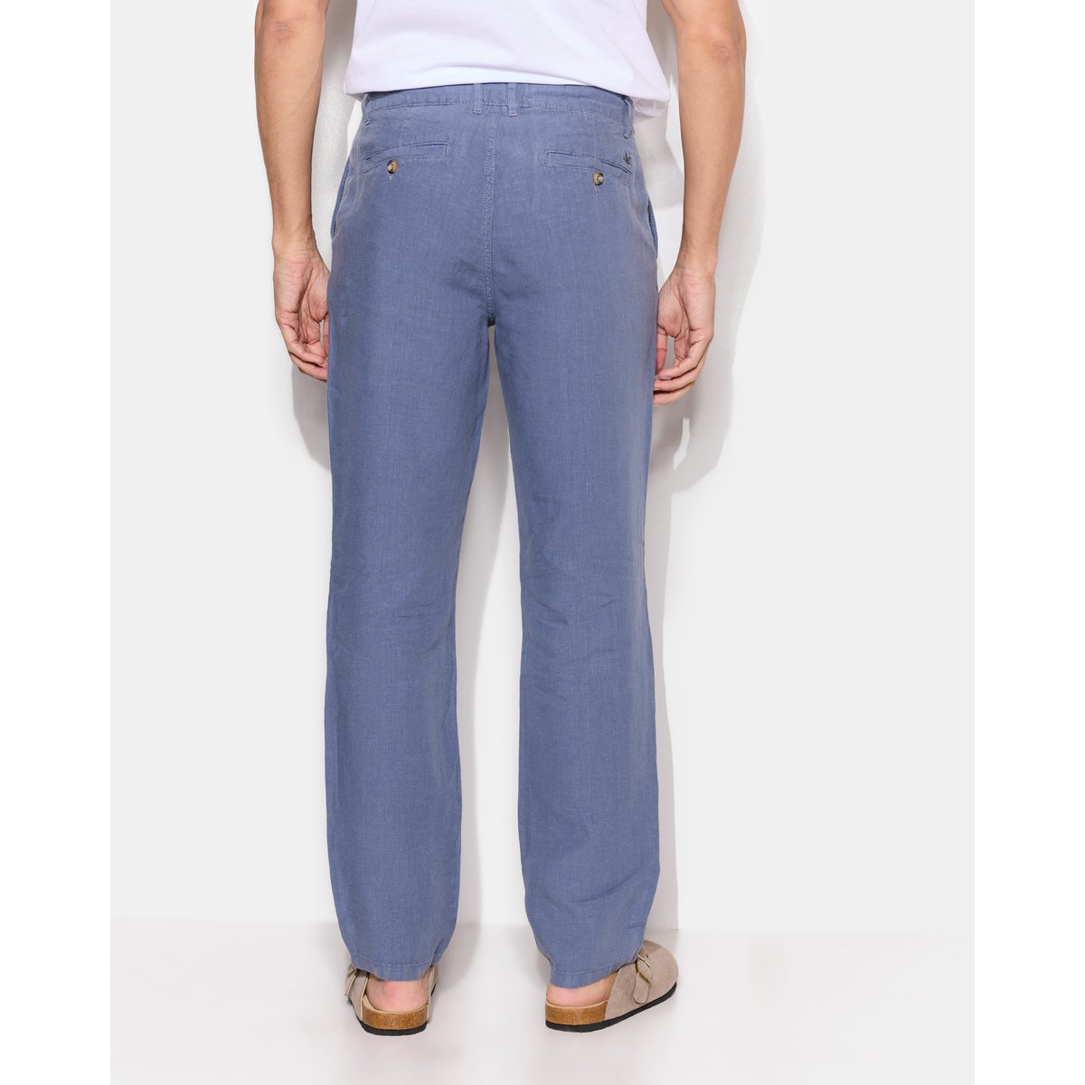 Pantalon chino en lin CHINO LIN bleu, CHEVIGNON