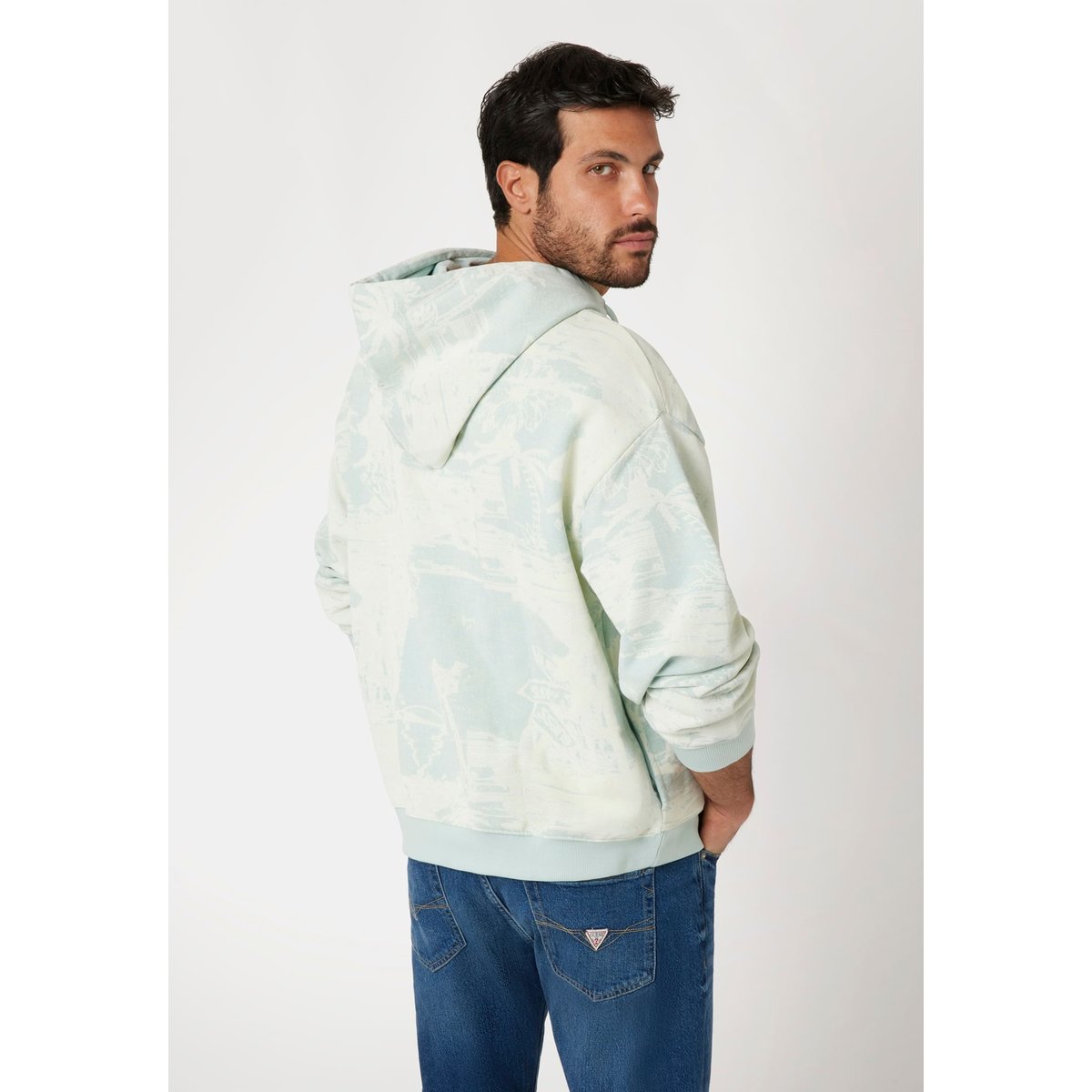 Sweat-Shirt Imprimé All-Over vert multi, GUESS