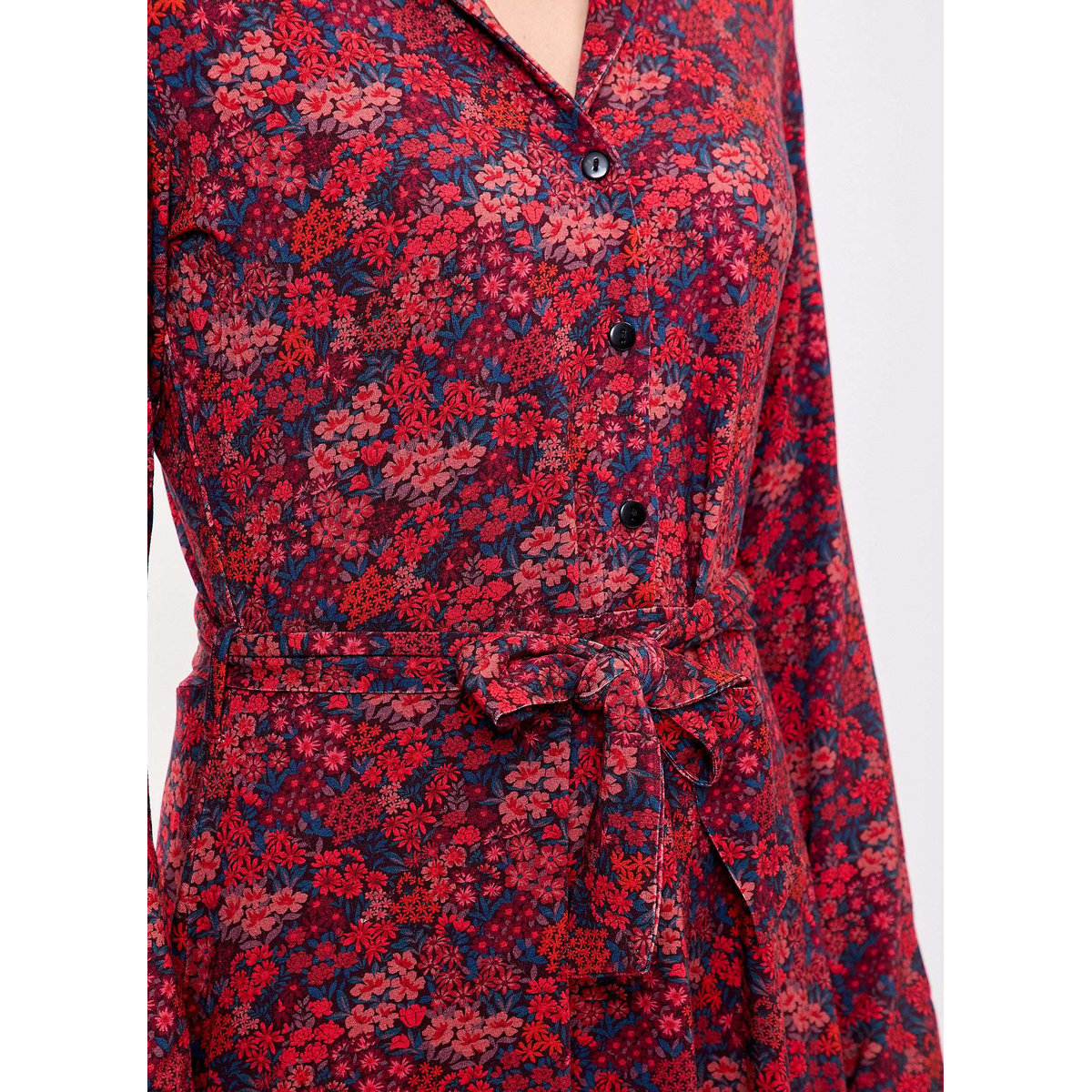 Robe maille fluide ceinturée EZONE rouge orange, PRINCESSE NOMADE