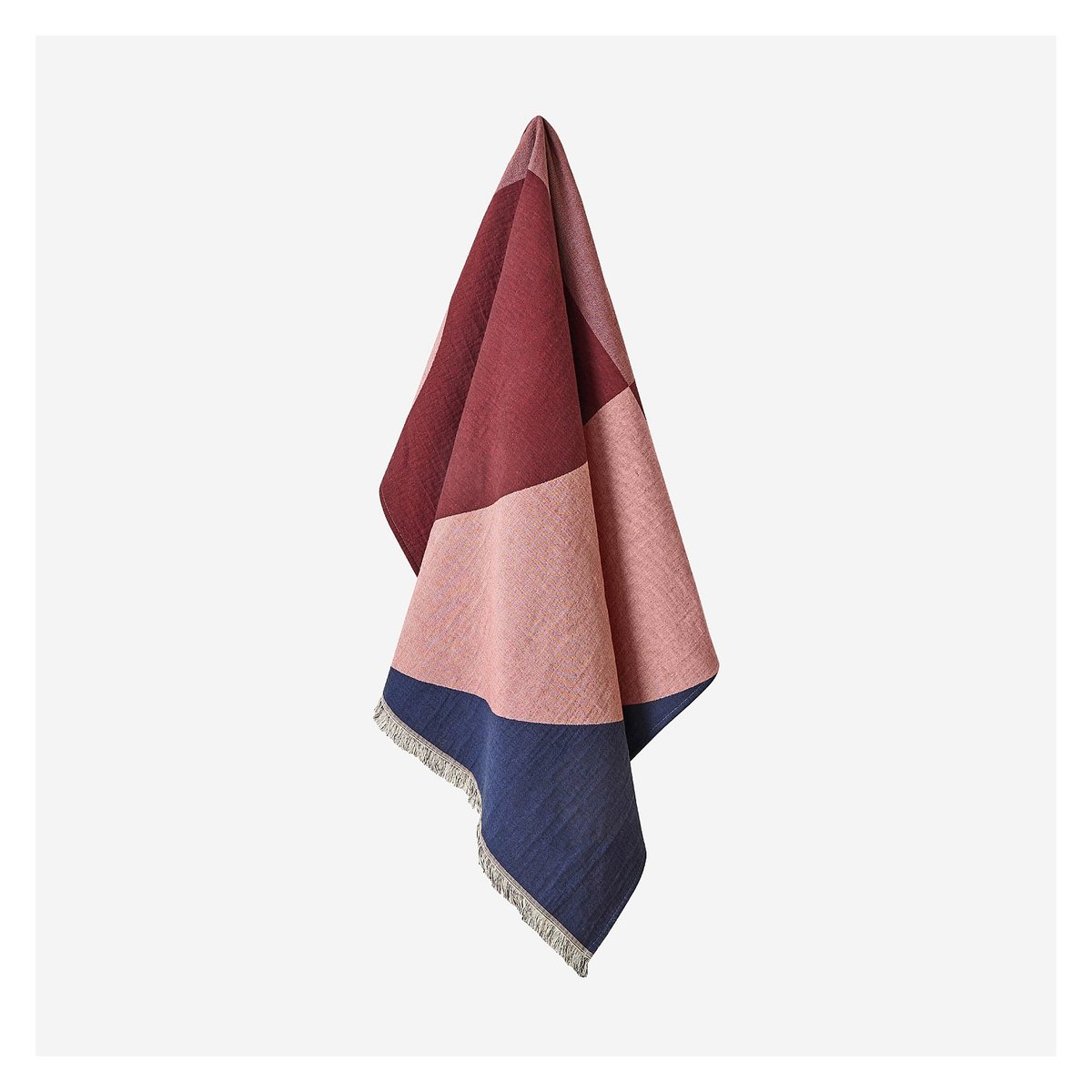 Plaid coton CLARISSE bordeaux, HABITAT