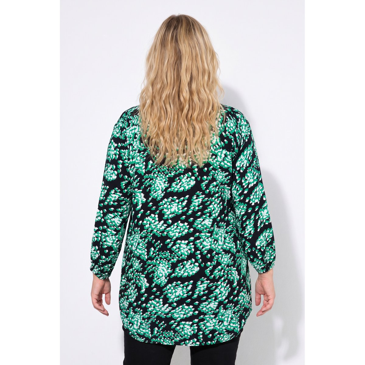 Tunique, coupe ample, imprimé, manches 3/4 noir, ULLA POPKEN