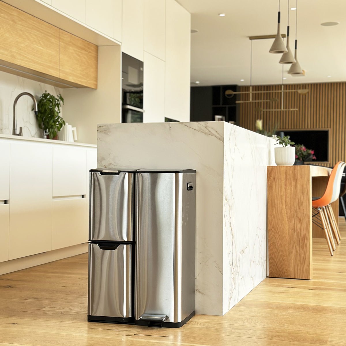 Poubelle de cuisine tri sélectif HAJA argent, KITCHEN MOVE